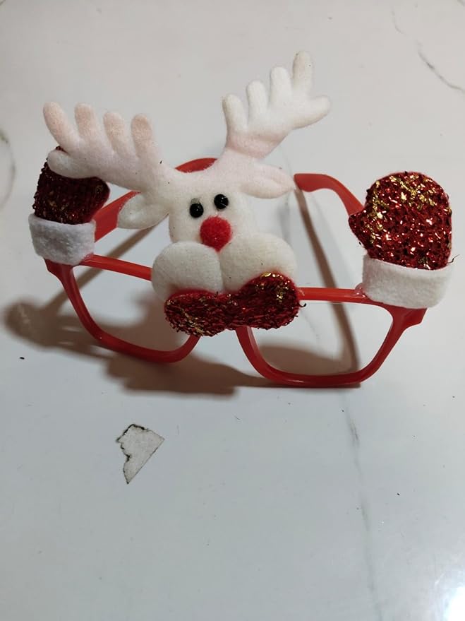 Christmas Tree Glitter Eyeglass Frames, Red Decorative Design