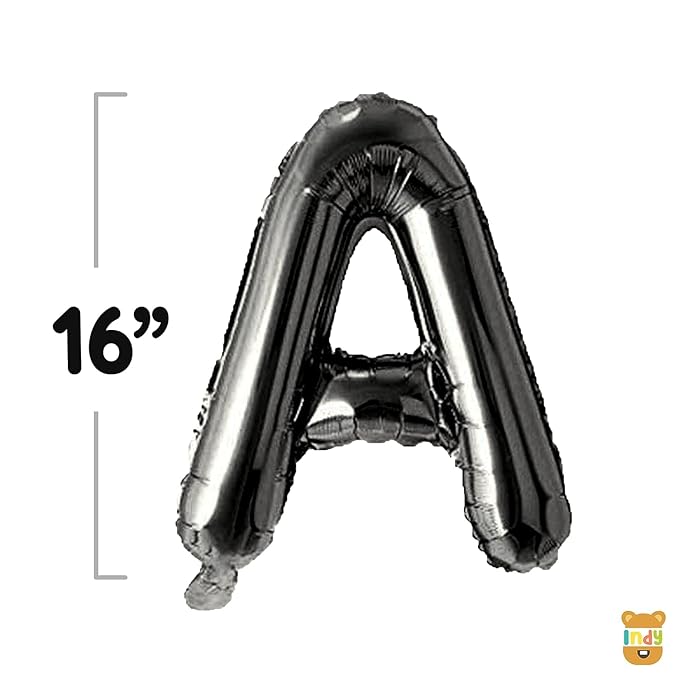GLAZE&SHINE Happy Birthday Foil Balloons Banner – 13 Golden Letters, Reusable Metallic Alphabet Balloons, Decoration Set for Boys, Girls, Kids, Adults – 16 Inch Size (Silver) - Image 23