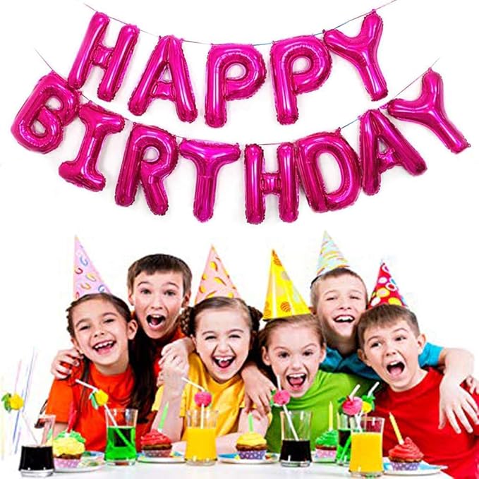 GLAZE&SHINE Happy Birthday Foil Balloons Banner – 13 Golden Letters, Reusable Metallic Alphabet Balloons, Decoration Set for Boys, Girls, Kids, Adults – 16 Inch Size (Silver) - Image 13