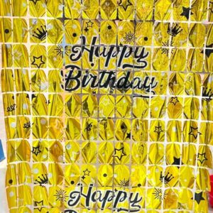 Foil curtain printed Happy Birthday.All colours available